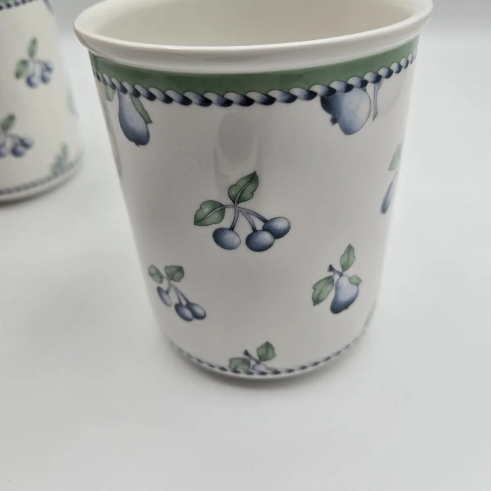 Vintage Villeroy & Boch Provence Set Of 2 Storage Jars w/ Lid Canisters Germany